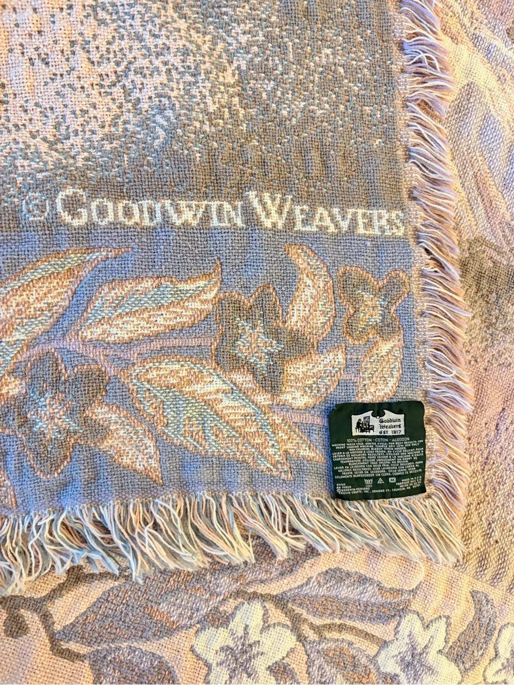 Vintage Goodwin Weavers Ballet Dancers Decorative Throw Blanket - Pink and Cream